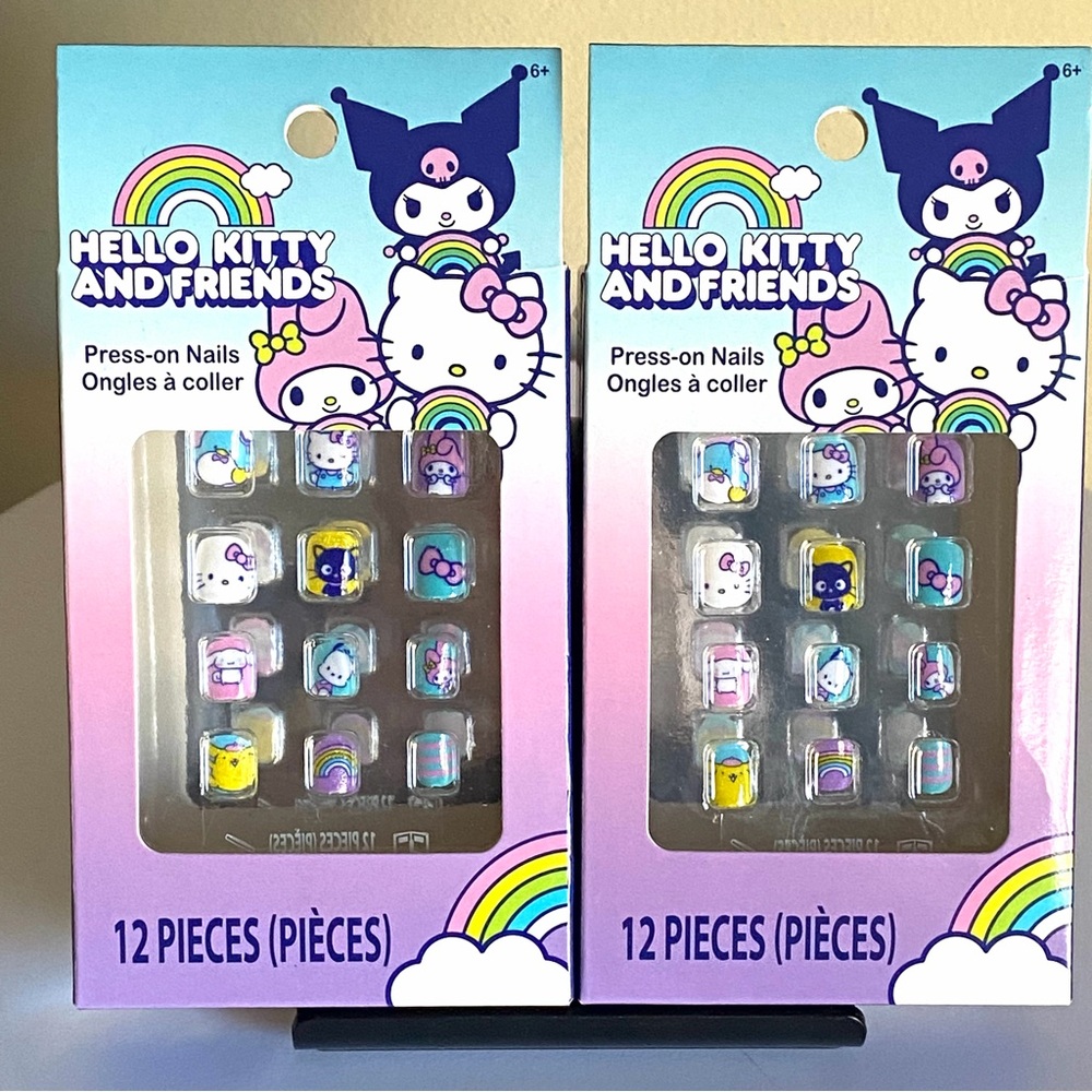 🎅🏻 SALE! Hello Kitty and Friends 2 boxes press on Nails  Blue and Pink white NWT - Picture 3 of 8